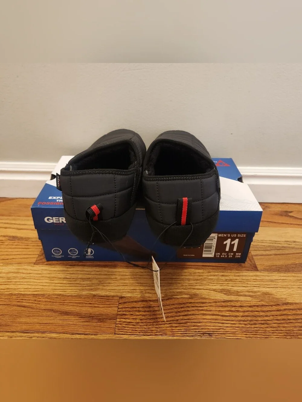 Gerry Weber Men's Black Quilted Slip-On Slippers New In Box, Size: 11